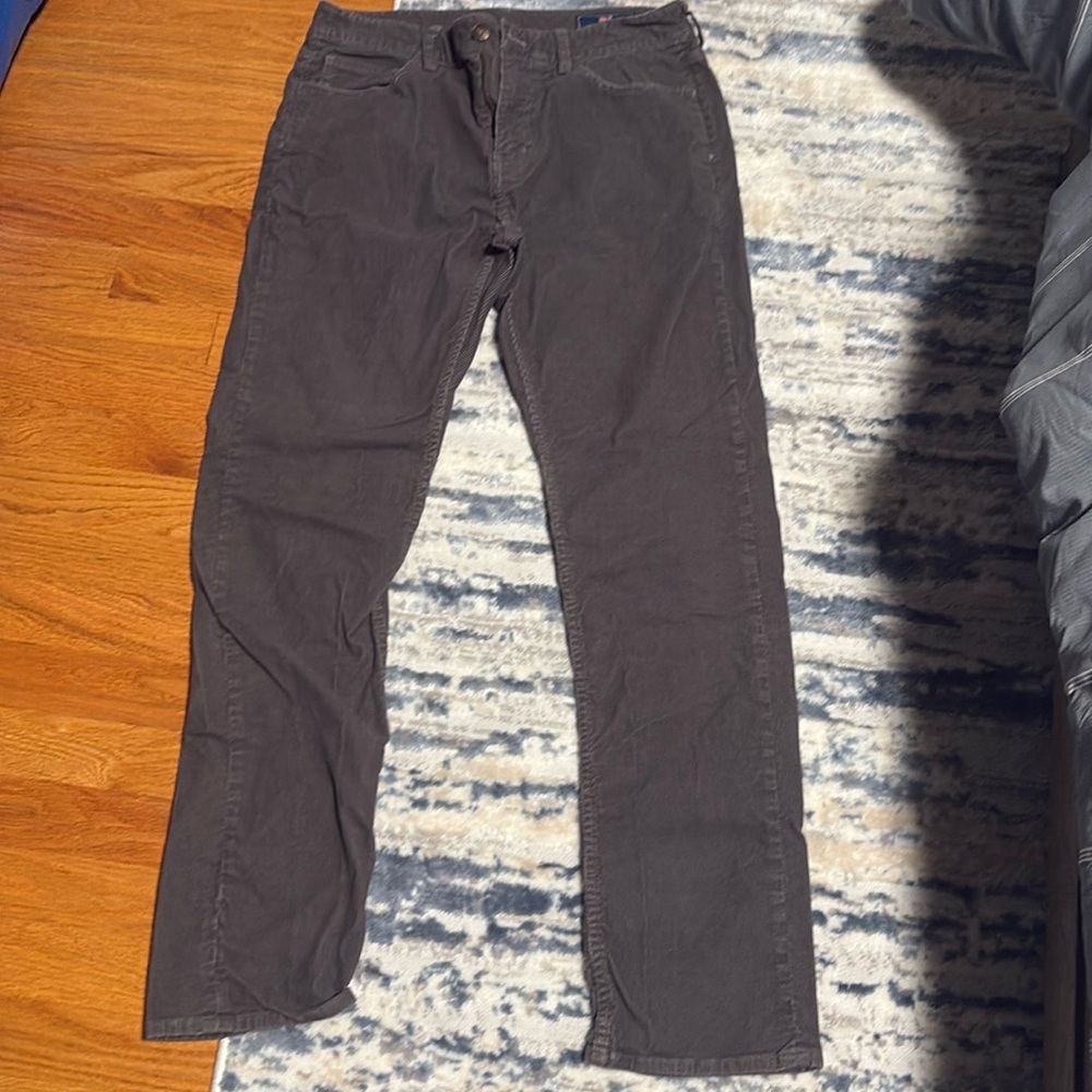 Vineyard Vines Men's Charcoal‎ Gray Cordouroy Pants, Size 30x32